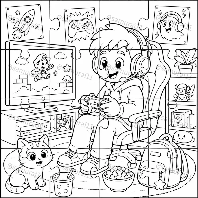 Kids Coloring Puzzle Generator