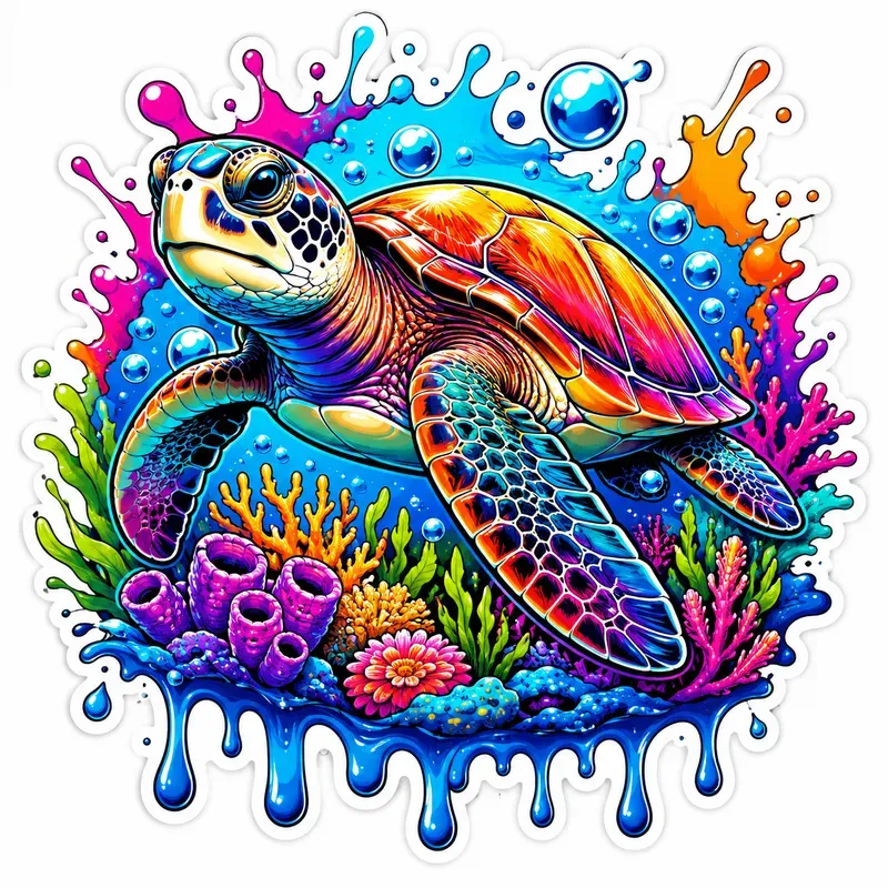 Vibrant Dripping Popart Stickers