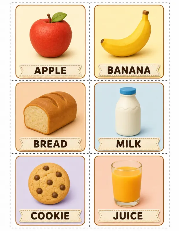 Preschool First Words Picture Cards