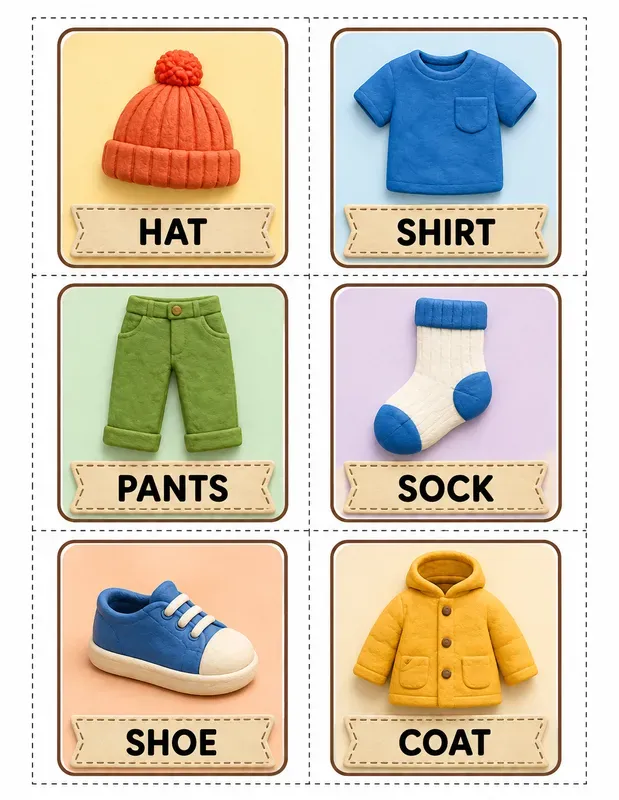 Preschool First Words Picture Cards