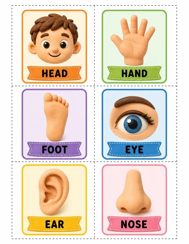 Preschool First Words Picture Cards