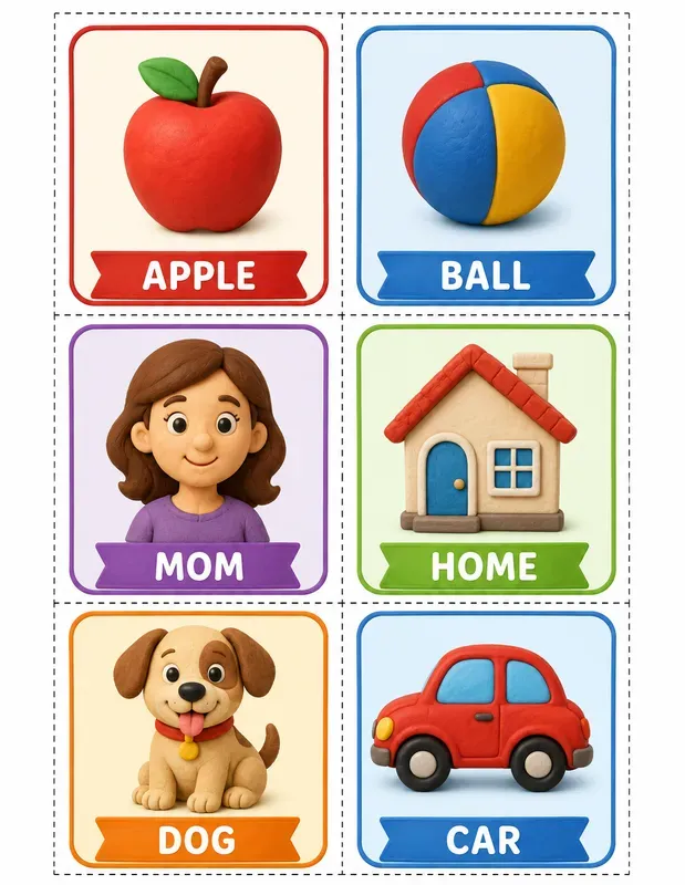 Preschool First Words Picture Cards