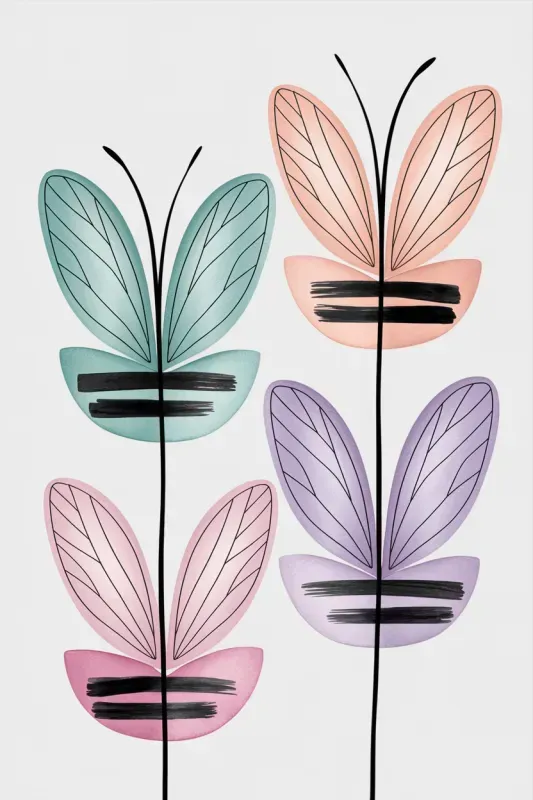 Whimsical Nature Forms In Watercolors