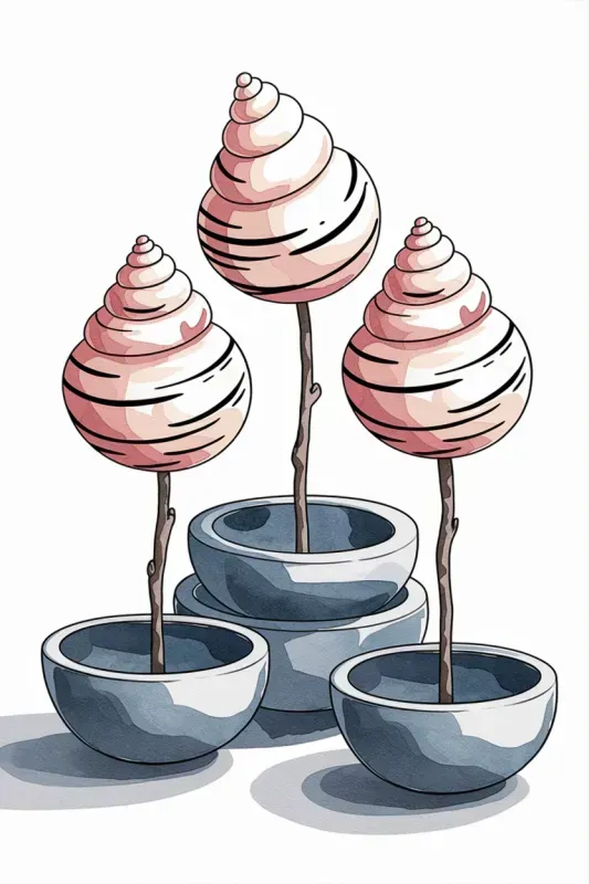 Whimsical Nature Forms In Watercolors