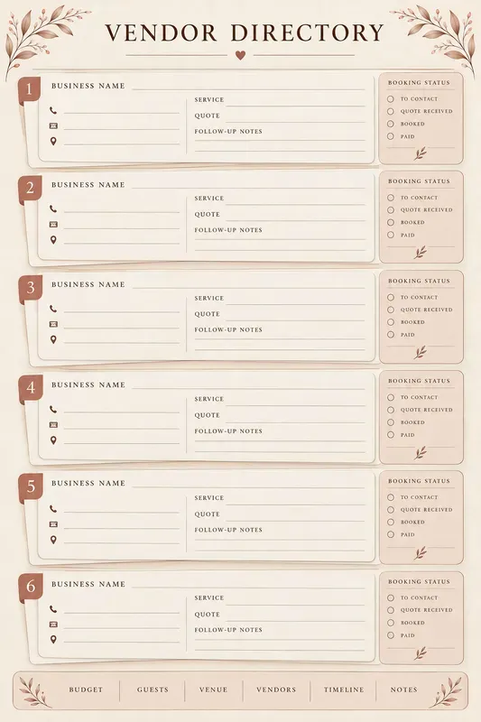 Wedding Planning Journal Templates