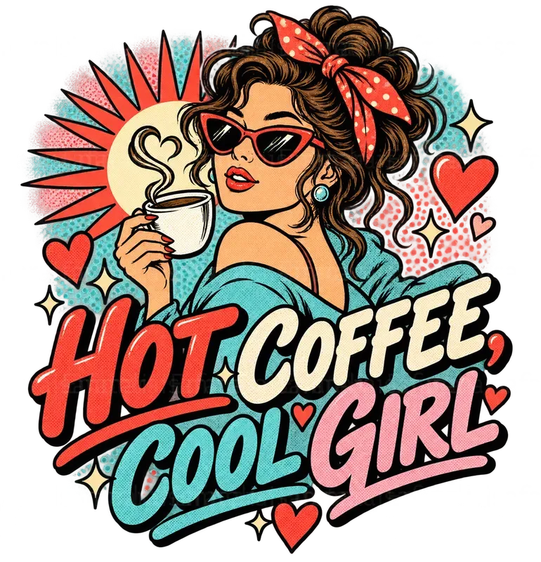 Retro Pop Art Coffee Tshirt Designs