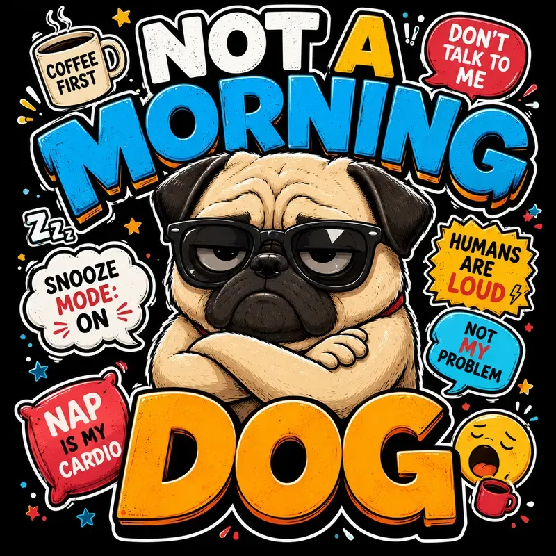 Funny Animal Mood Quote Tshirt Art