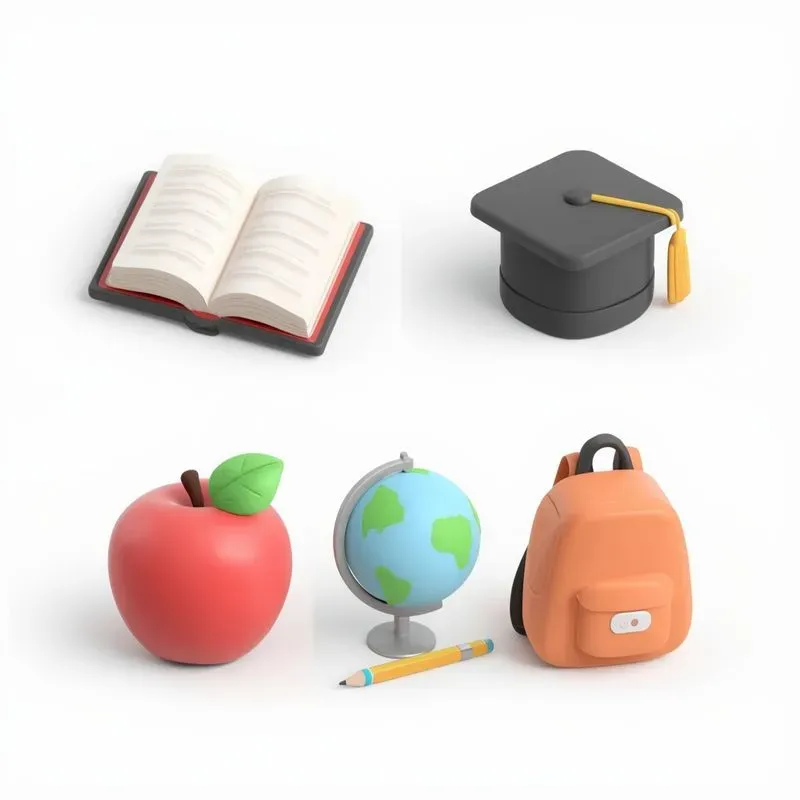 3D Clay Render Business Icons