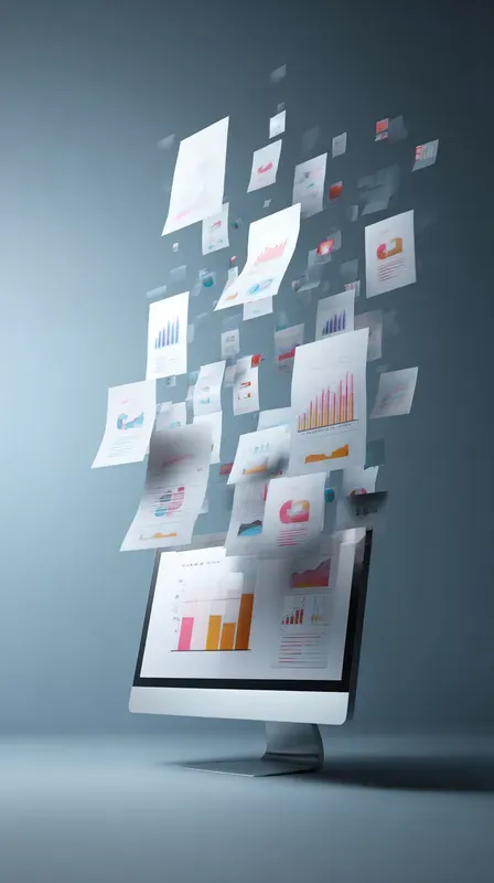 Digital Cards Emerging From Screen