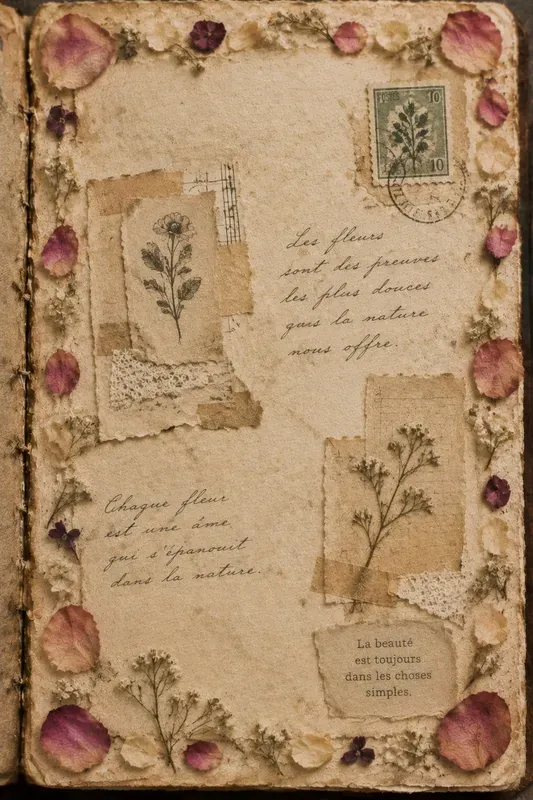 Pressed Flower Junk Journal Pages