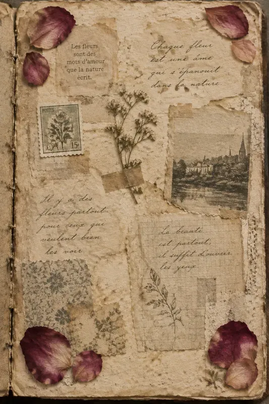 Pressed Flower Junk Journal Pages