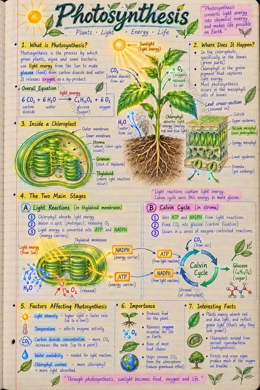 Neon Handwritten Science Notes