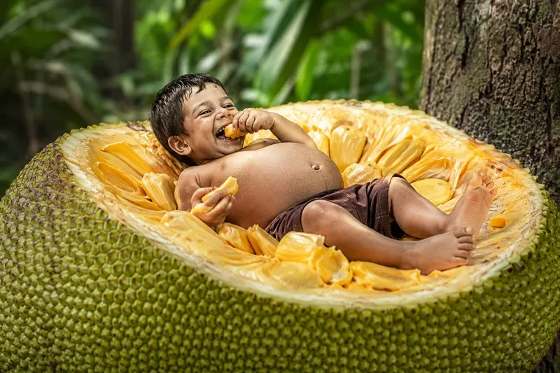Whimsical Fruit Eating Images
