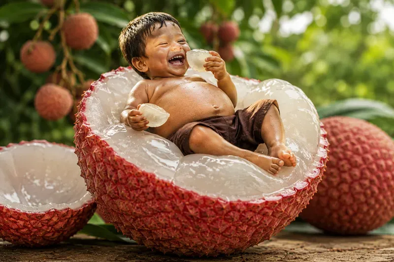 Whimsical Fruit Eating Images