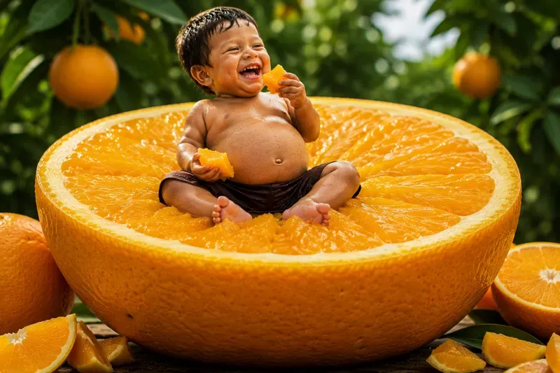 Whimsical Fruit Eating Images