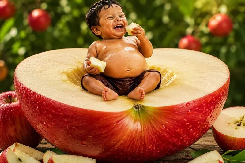 Whimsical Fruit Eating Images
