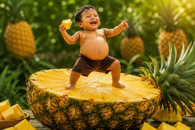 Whimsical Fruit Eating Images