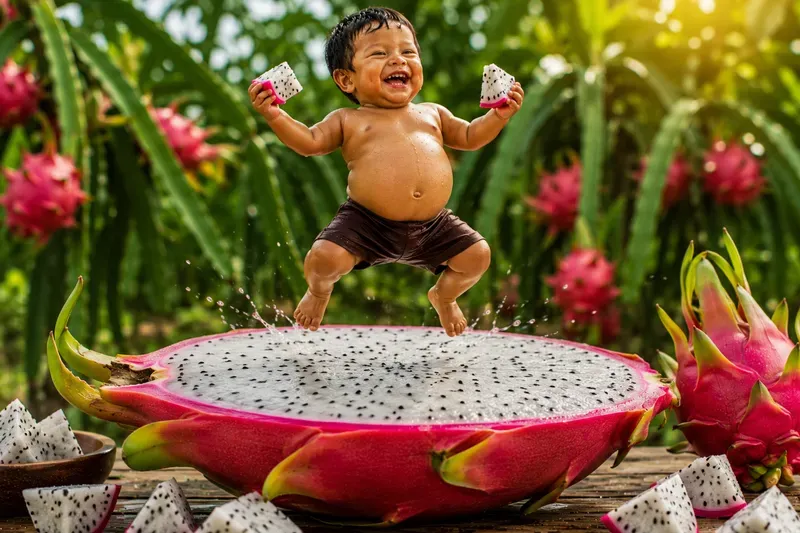 Whimsical Fruit Eating Images