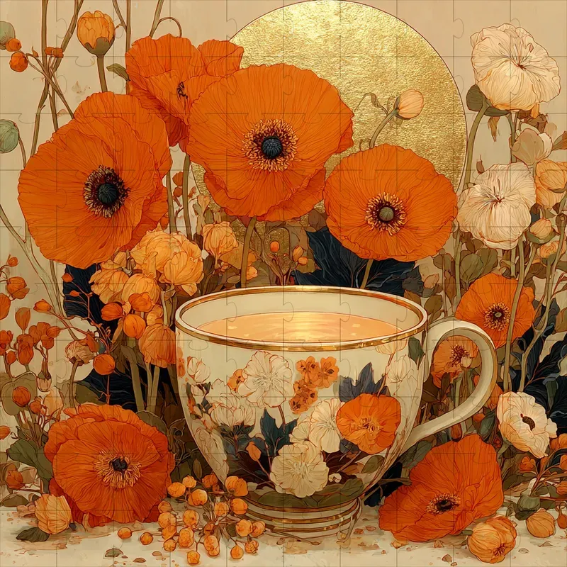 Art Nouveau Mucha Floral Gilded Prints