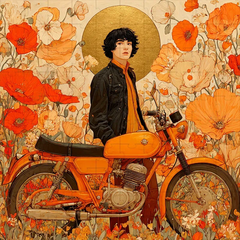 Art Nouveau Mucha Floral Gilded Prints