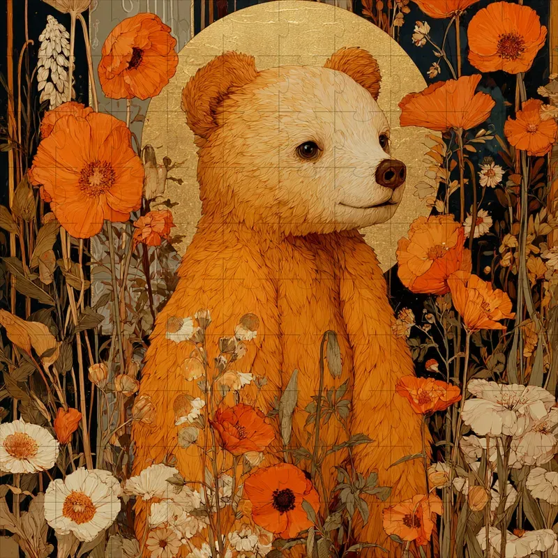 Art Nouveau Mucha Floral Gilded Prints