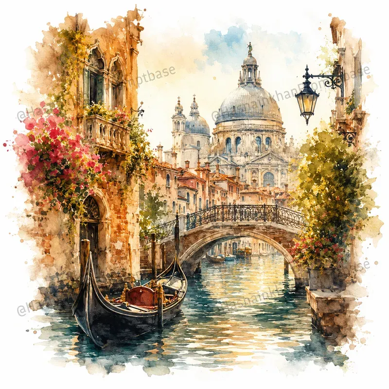 Famous City Watercolor Street Scenes