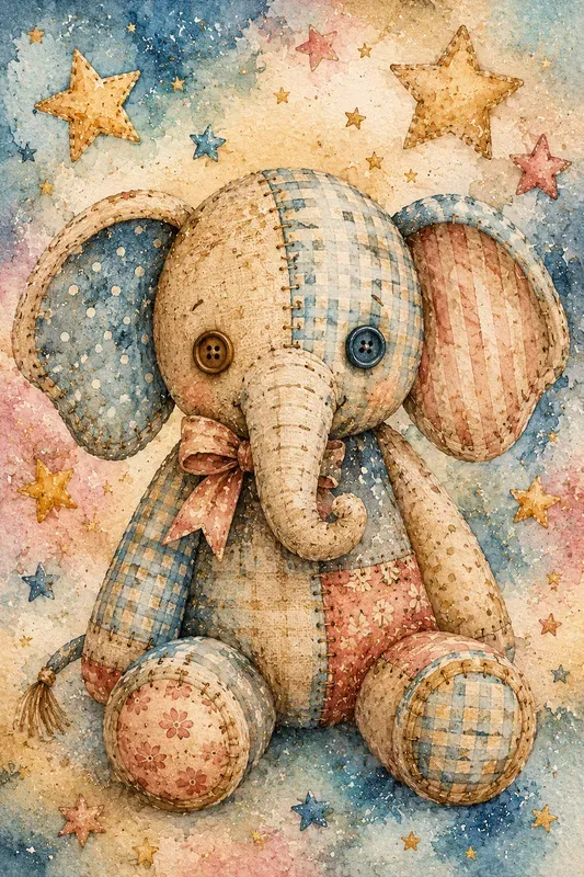 Vintage Patchwork Nursery Wall Art Decors