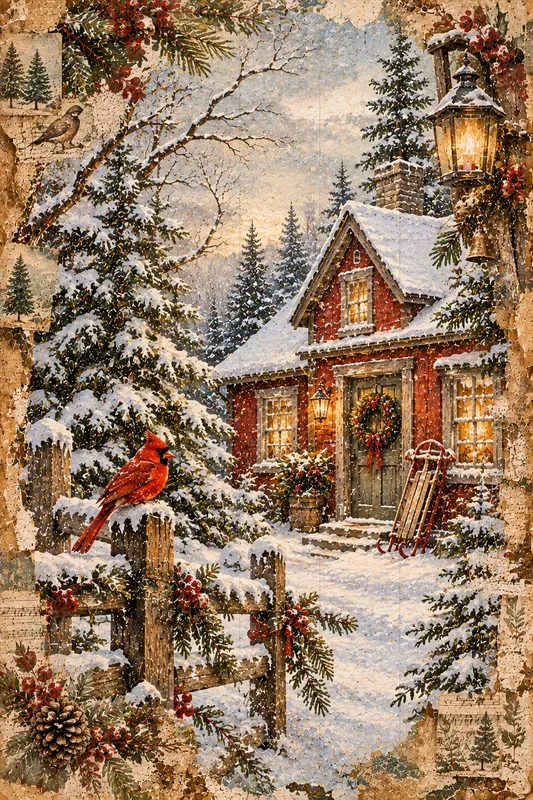 Distressed Winter Collages
