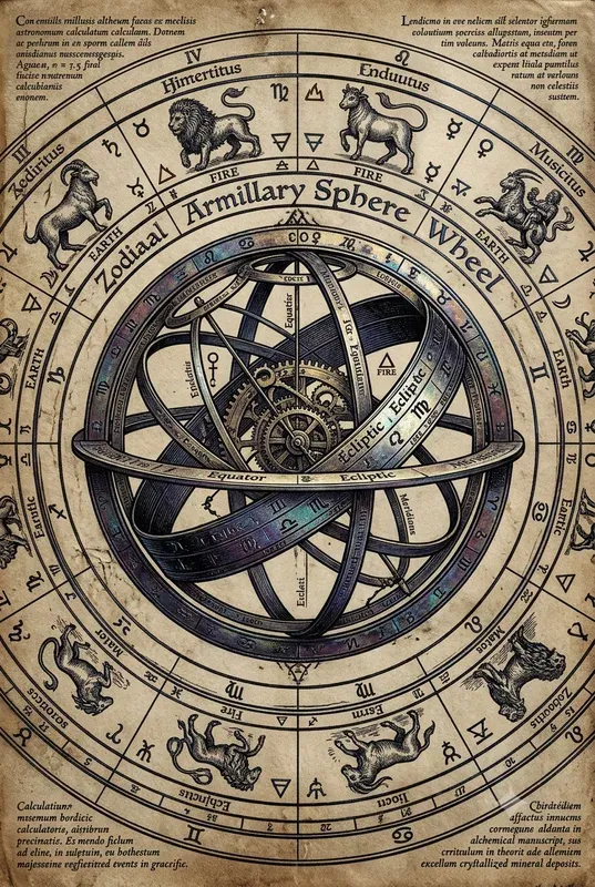 Ancient Astro Map Metallic Oxidation Art