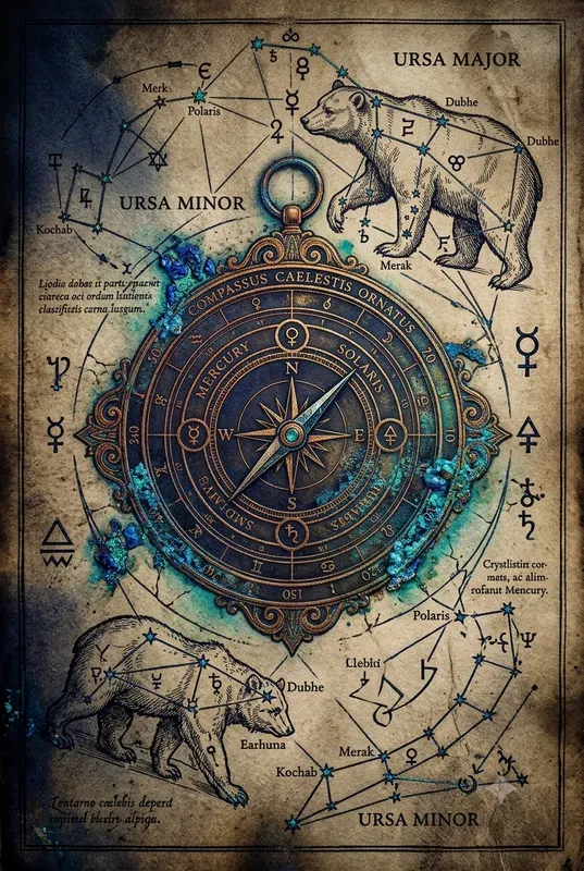 Ancient Astro Map Metallic Oxidation Art