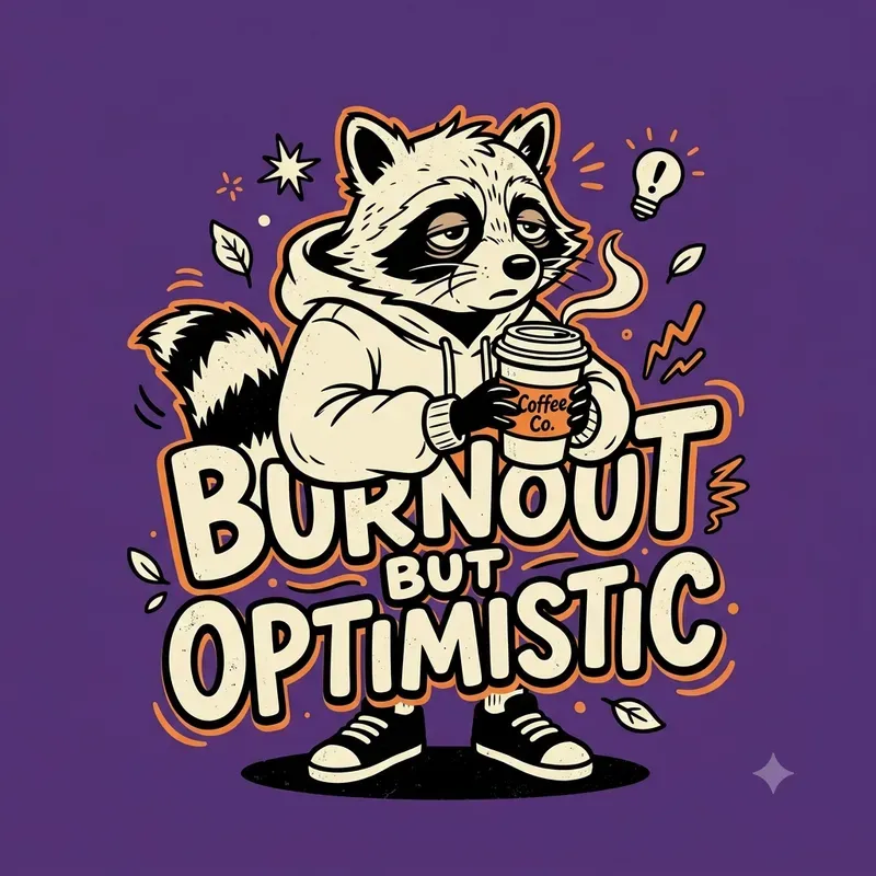 Funny Burnout Coffee Raccoon Designs