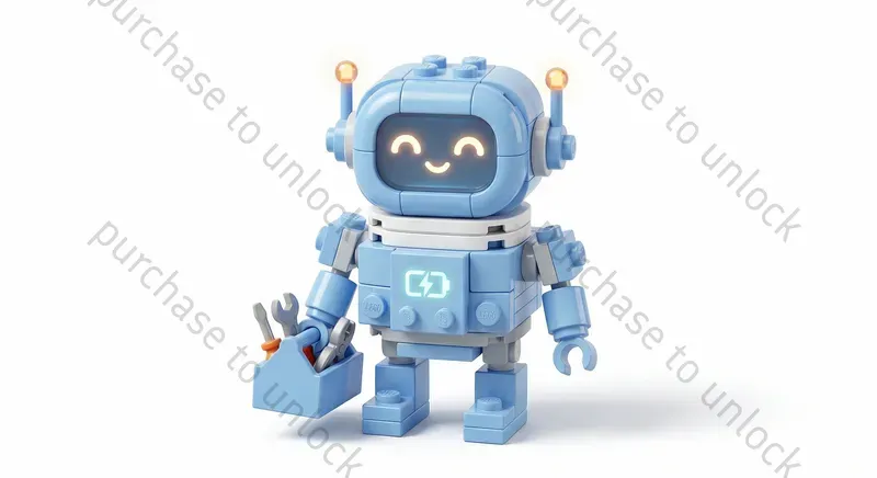 Cute Legostyle Robot Characters