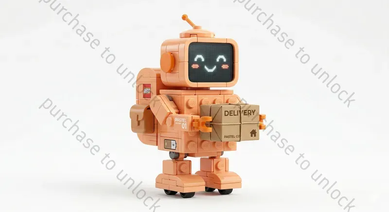 Cute Legostyle Robot Characters