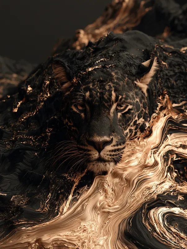 Dark Gold Topographic Art