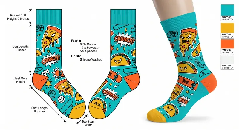 Streetwear Pop Art Sock Design Tech Packs