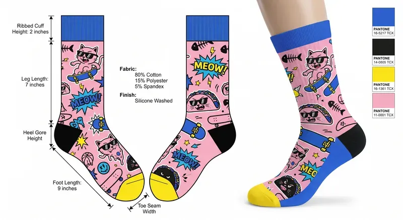 Streetwear Pop Art Sock Design Tech Packs
