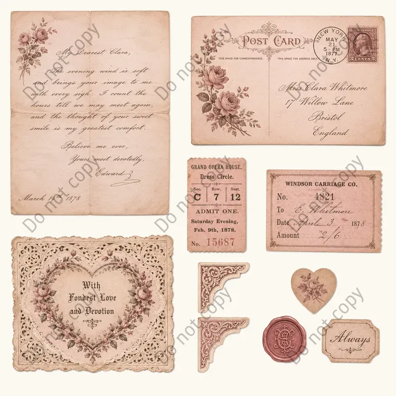 Romantic Junk Journal Cutouts