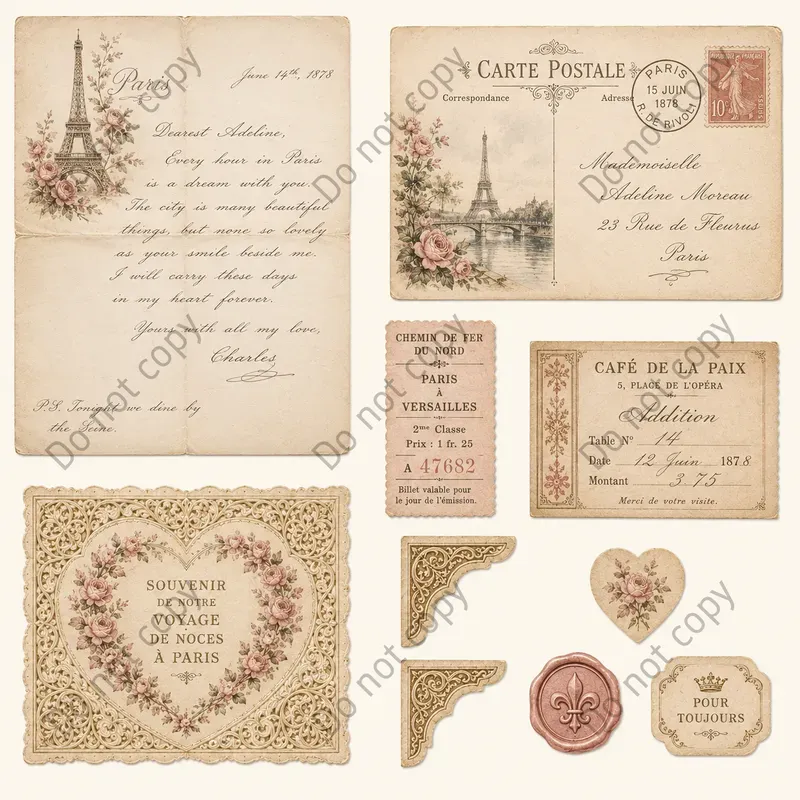 Romantic Junk Journal Cutouts