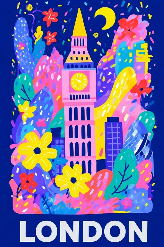 Colorful Pop City Posters