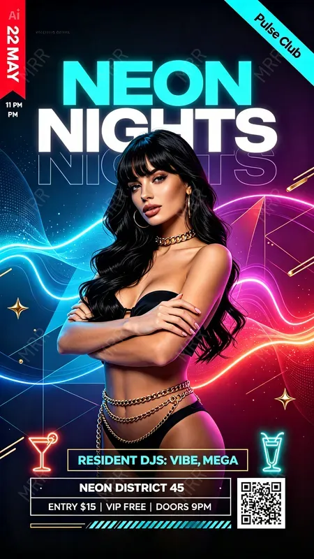 Nightclub Party Girl Flyers