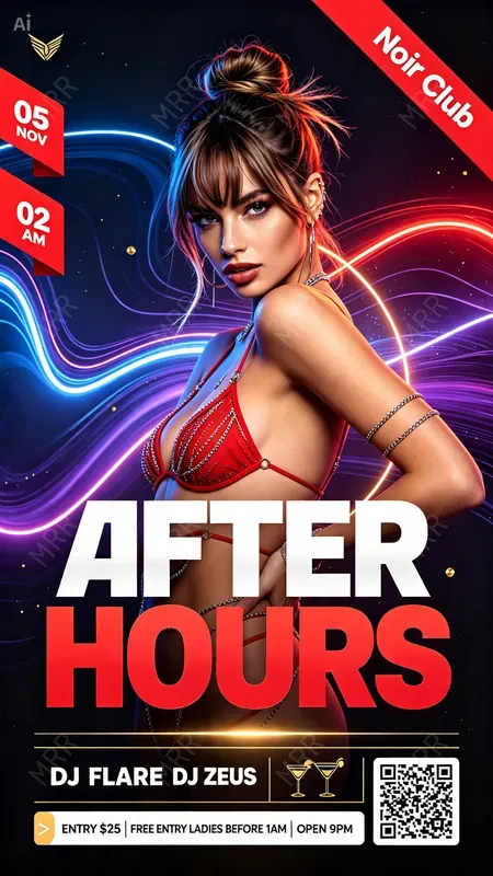 Nightclub Party Girl Flyers