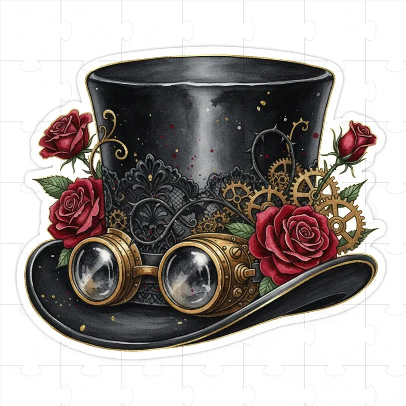 Dark Gothic Steampunk Valentine Clipart