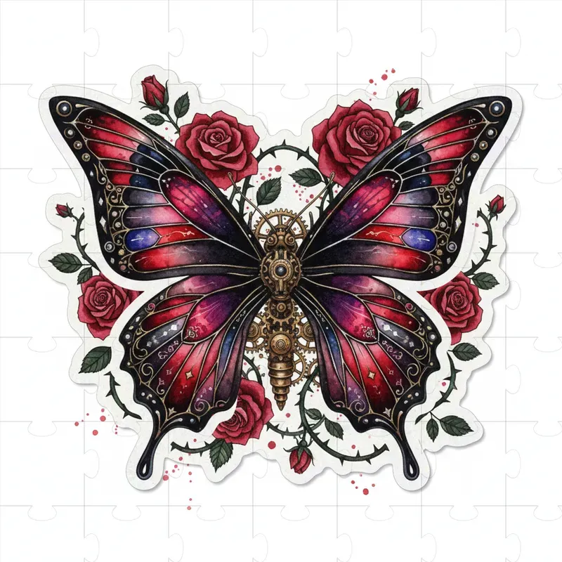 Dark Gothic Steampunk Valentine Clipart