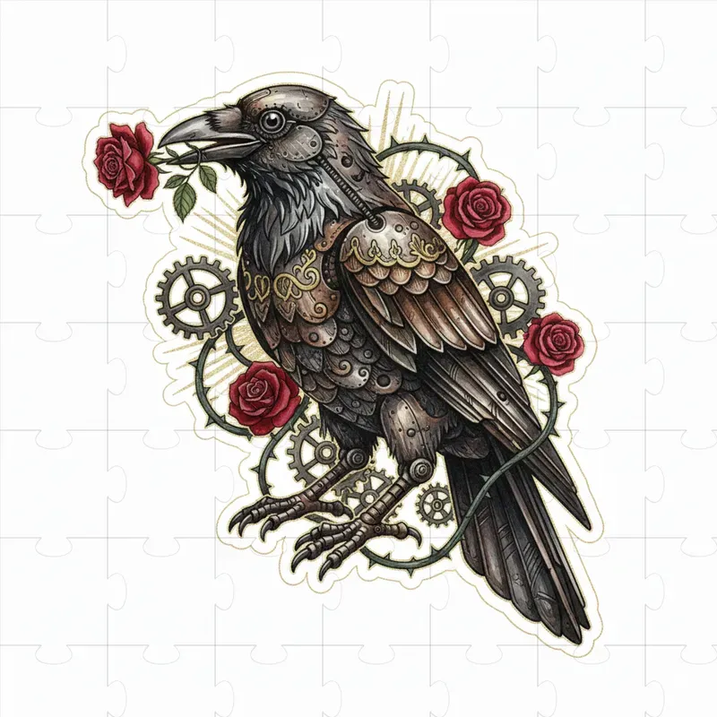 Dark Gothic Steampunk Valentine Clipart