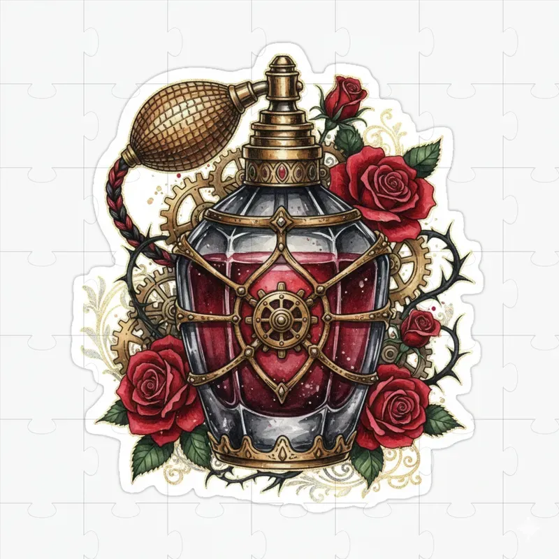 Dark Gothic Steampunk Valentine Clipart