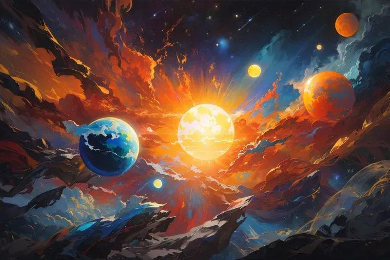 Vibrant Acrylics Space Creations