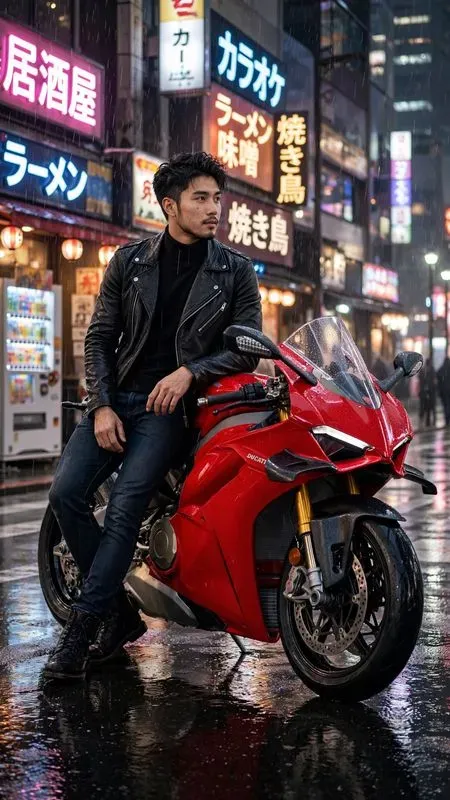 Cinematic Urban Biker Boy Mens Fashion