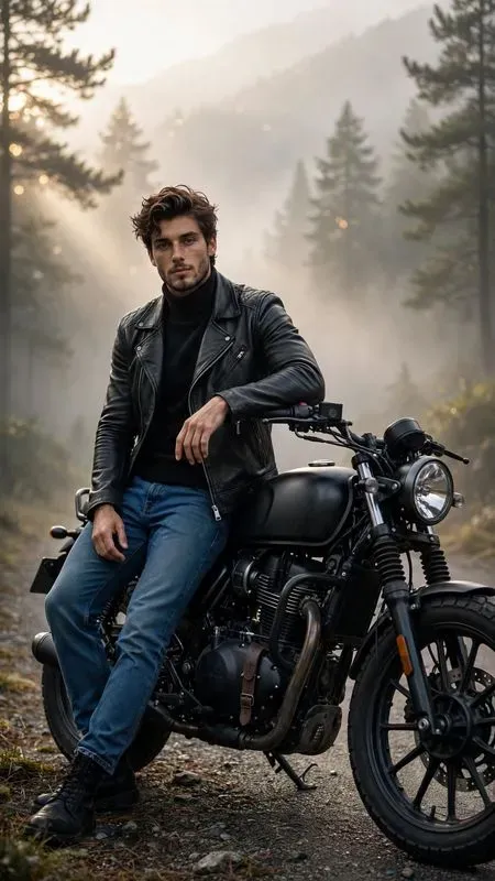 Cinematic Urban Biker Boy Mens Fashion