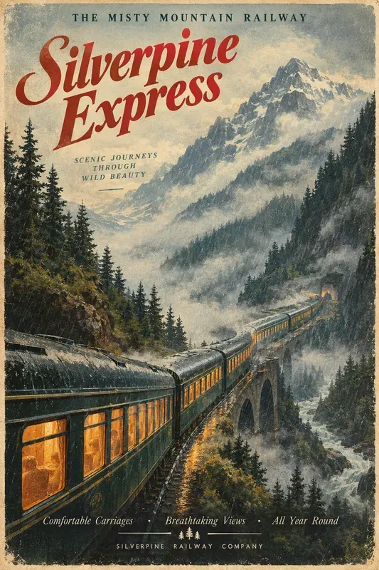 Retro Cozy Rainy Scenes Poster Art