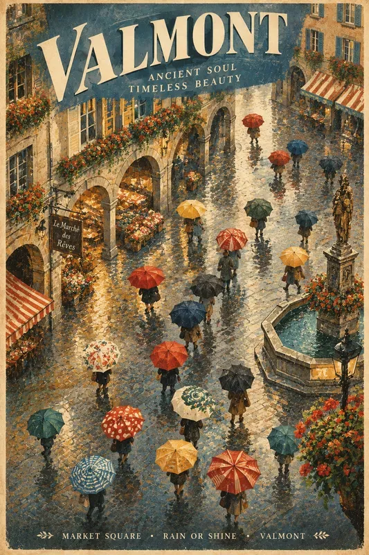 Retro Cozy Rainy Scenes Poster Art